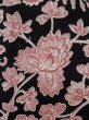 Photo7: L0907M Used Japanese women  Black HAORI short jacket / Silk. Chinese flower,   (Grade B) (7)