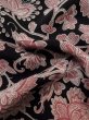 Photo11: L0907M Used Japanese women  Black HAORI short jacket / Silk. Chinese flower,   (Grade B) (11)