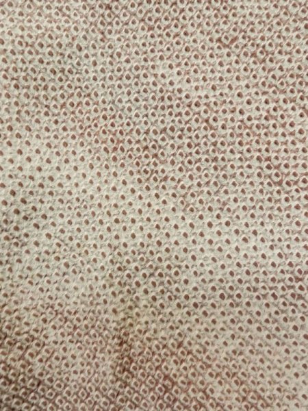 Photo6: L0907O Used Japanese women Pale Brown HAORI short jacket / Silk. Dapple pattern   (Grade B) (6)