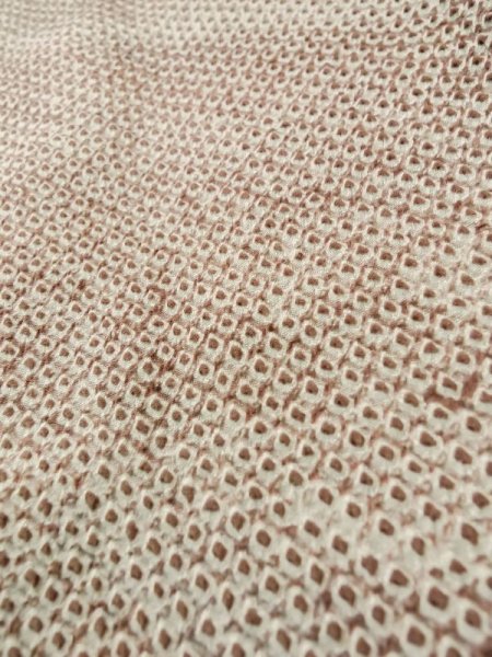 Photo8: L0907O Used Japanese women Pale Brown HAORI short jacket / Silk. Dapple pattern   (Grade B) (8)