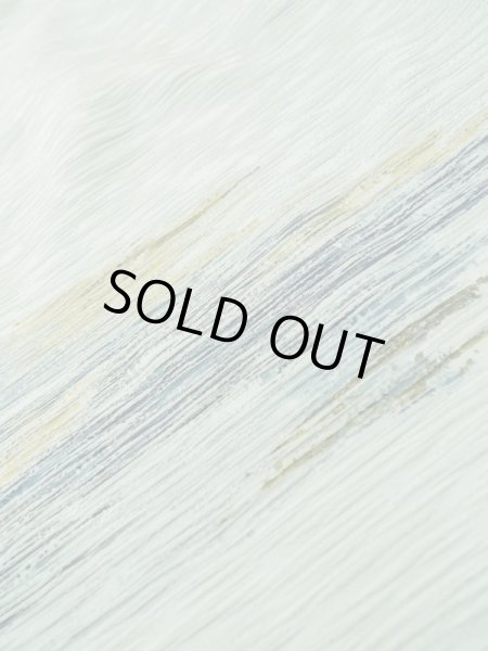 Photo8: L0907Q Used Japanese women Pale Light Blue HAORI short jacket / Silk. Abstract pattern   (Grade C) (8)