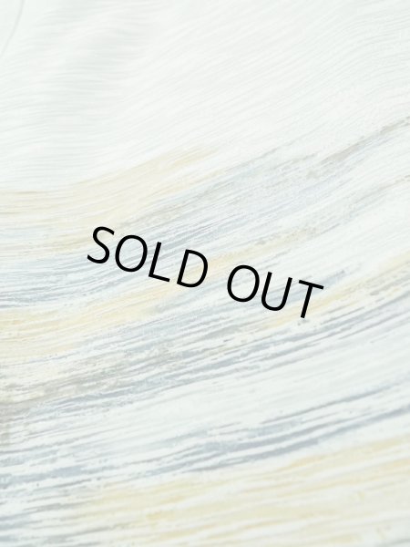 Photo9: L0907Q Used Japanese women Pale Light Blue HAORI short jacket / Silk. Abstract pattern   (Grade C) (9)