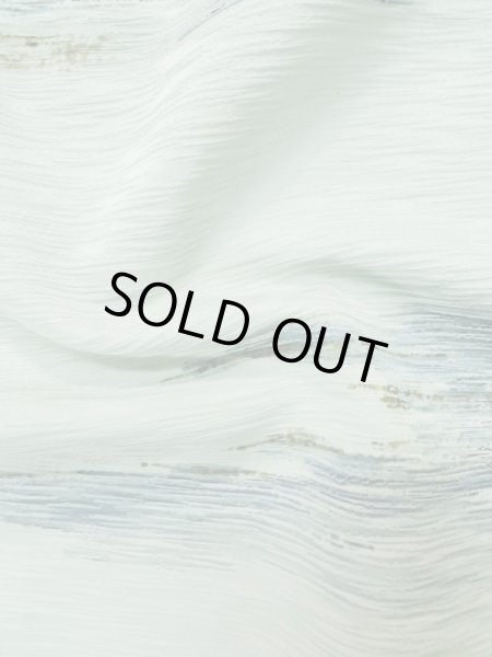 Photo10: L0907Q Used Japanese women Pale Light Blue HAORI short jacket / Silk. Abstract pattern   (Grade C) (10)