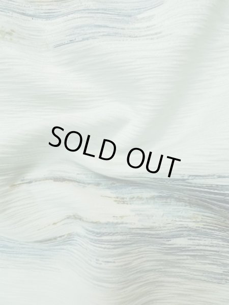 Photo11: L0907Q Used Japanese women Pale Light Blue HAORI short jacket / Silk. Abstract pattern   (Grade C) (11)