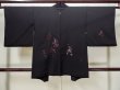 Photo2: Mint L0907S Used Japanese women  Black HAORI short jacket / Silk. Tree,   (Grade A) (2)