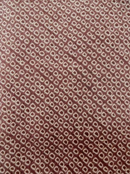 Photo6: L0907T Used Japanese women Pale Brown HAORI short jacket / Silk. Dapple pattern   (Grade C) (6)