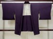 Photo1: L0907U Used Japanese women Dark Purple HAORI short jacket / Silk. Abstract pattern   (Grade D) (1)