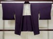 Photo1: L0907V Used Japanese women Dark Purple HAORI short jacket / Silk. Abstract pattern   (Grade D) (1)