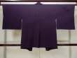 Photo2: L0907V Used Japanese women Dark Purple HAORI short jacket / Silk. Abstract pattern   (Grade D) (2)