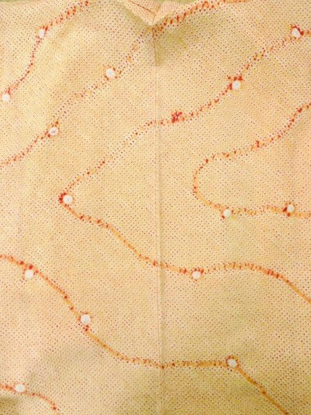 Photo3: Mint L0907V Used Japanese women Pale Red HAORI short jacket / Silk. Dapple pattern,   (Grade A) (3)