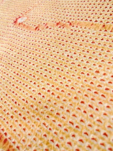 Photo7: Mint L0907V Used Japanese women Pale Red HAORI short jacket / Silk. Dapple pattern,   (Grade A) (7)