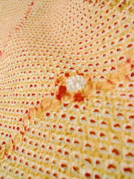 Photo9: Mint L0907V Used Japanese women Pale Red HAORI short jacket / Silk. Dapple pattern,   (Grade A) (9)