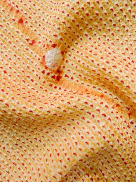 Photo10: Mint L0907V Used Japanese women Pale Red HAORI short jacket / Silk. Dapple pattern,   (Grade A) (10)