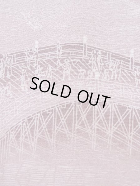 Photo7: L0907W Used Japanese women Pale Wisteria HAORI short jacket / Silk. House,   (Grade C) (7)