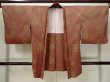 Photo1: L0907X Used Japanese womenPale Reddish Brown HAORI short jacket / Silk. Abstract pattern,   (Grade B) (1)