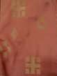 Photo3: L0907X Used Japanese womenPale Reddish Brown HAORI short jacket / Silk. Abstract pattern,   (Grade B) (3)