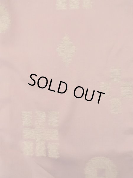 Photo5: L0907X Used Japanese womenPale Reddish Brown HAORI short jacket / Silk. Abstract pattern,   (Grade B) (5)