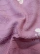 Photo12: L0908A Used Japanese womenPale Reddish Purple HAORI short jacket / Silk. Flower,   (Grade B) (12)