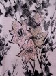 Photo5: L0908B Used Japanese women Pale Pink HAORI short jacket / Silk. KIKYO Japanese balloonflower,   (Grade C) (5)