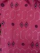 Photo3: L0908C Used Japanese women  Red HAORI short jacket / Silk. Tortoise-shell pattern(Hexagonal pattern),   (Grade B) (3)