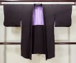 Photo1: L0908D Used Japanese women  Black HAORI short jacket / Silk. Dapple pattern   (Grade C) (1)