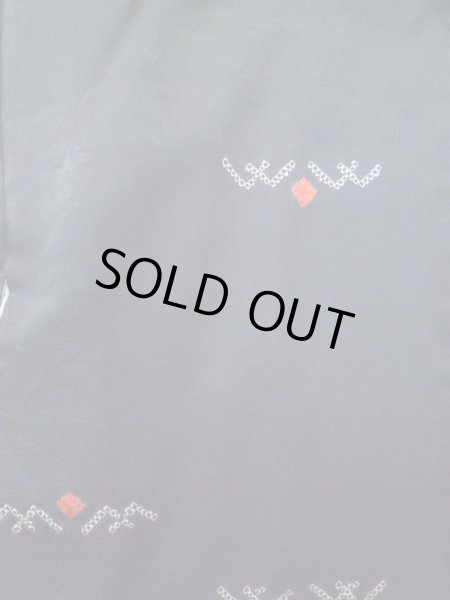 Photo3: Mint L0914D Used Japanese women  Black HAORI short jacket / Silk. Abstract pattern   (Grade A) (3)