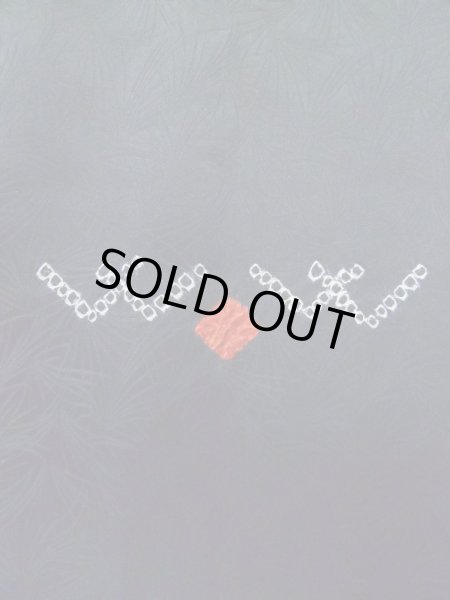 Photo5: Mint L0914D Used Japanese women  Black HAORI short jacket / Silk. Abstract pattern   (Grade A) (5)