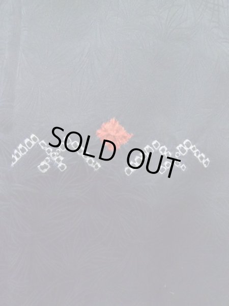 Photo6: Mint L0914D Used Japanese women  Black HAORI short jacket / Silk. Abstract pattern   (Grade A) (6)