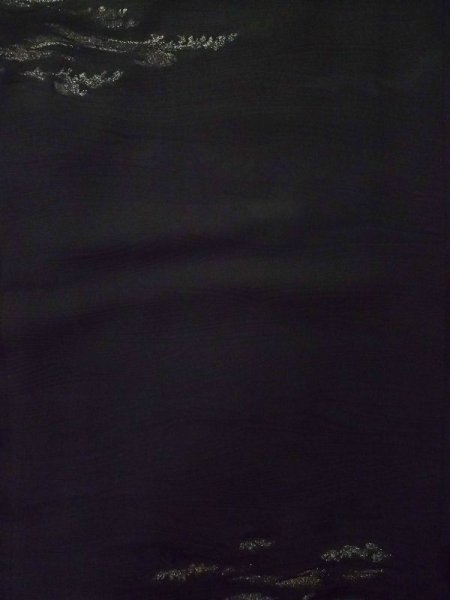 Photo4: L0914G Used Japanese women  Black HAORI short jacket / Synthetic.    (Grade A) (4)