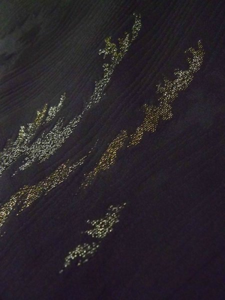 Photo8: L0914G Used Japanese women  Black HAORI short jacket / Synthetic.    (Grade A) (8)