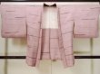 Photo1: L0914Q Used Japanese women Pale Pink HAORI short jacket / Silk. Line,   (Grade C) (1)
