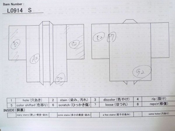 Photo13: L0914S Used Japanese women  Pink HAORI short jacket / Silk. Wave,   (Grade D) (13)
