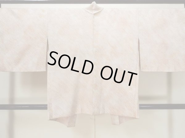 Photo3: Mint L0914U Used Japanese womenPale Light Coral HAORI short jacket / Silk. Dapple pattern   (Grade A) (3)