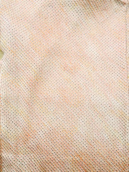 Photo3: Mint L0914U Used Japanese womenPale Light Coral HAORI short jacket / Silk. Dapple pattern   (Grade A) (3)