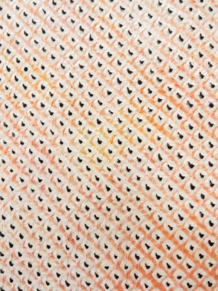 Photo5: Mint L0914U Used Japanese womenPale Light Coral HAORI short jacket / Silk. Dapple pattern   (Grade A) (5)