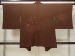 Photo2: L0914Z Used Japanese women  Brown HAORI short jacket / Silk. Tree   (Grade B) (2)