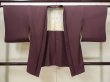 Photo1: L0915A Used Japanese women Purplish Dark Red HAORI short jacket / Silk. Leaf   (Grade B) (1)