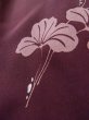 Photo8: L0915A Used Japanese women Purplish Dark Red HAORI short jacket / Silk. Leaf   (Grade B) (8)