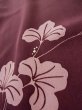 Photo9: L0915A Used Japanese women Purplish Dark Red HAORI short jacket / Silk. Leaf   (Grade B) (9)