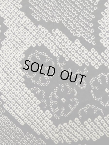 Photo6: L0915B Used Japanese women  Black HAORI short jacket / Silk. Flower,   (Grade B) (6)