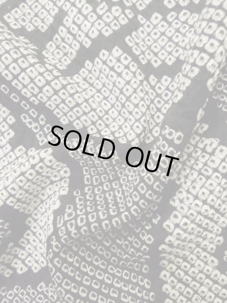 Photo11: L0915B Used Japanese women  Black HAORI short jacket / Silk. Flower,   (Grade B) (11)