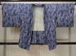 Photo1: L0915C Used Japanese women Pale Light Blue HAORI short jacket / Silk. Leaf   (Grade B) (1)