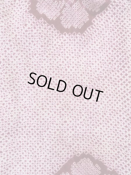 Photo3: Mint L0921A Used Japanese womenDark Reddish Purple HAORI short jacket / Silk. Flower,   (Grade A) (3)