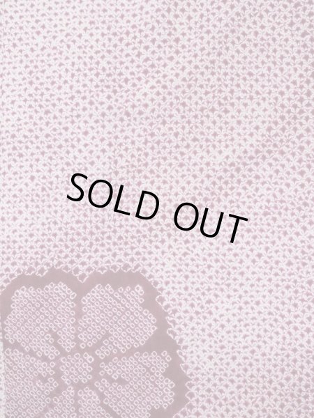 Photo5: Mint L0921A Used Japanese womenDark Reddish Purple HAORI short jacket / Silk. Flower,   (Grade A) (5)