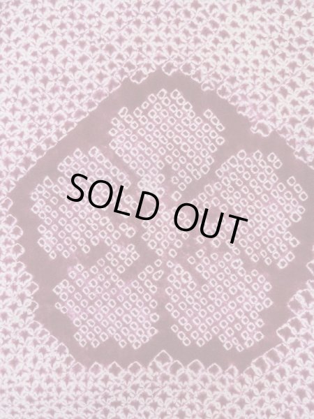 Photo6: Mint L0921A Used Japanese womenDark Reddish Purple HAORI short jacket / Silk. Flower,   (Grade A) (6)