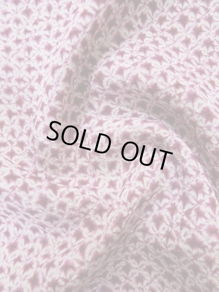 Photo12: Mint L0921A Used Japanese womenDark Reddish Purple HAORI short jacket / Silk. Flower,   (Grade A) (12)