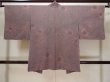 Photo2: L0921D Used Japanese women  Gray HAORI short jacket / Silk. Rose   (Grade C) (2)