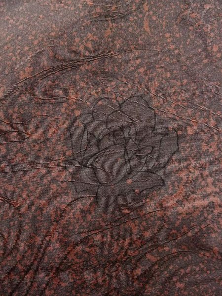 Photo5: L0921D Used Japanese women  Gray HAORI short jacket / Silk. Rose   (Grade C) (5)