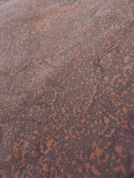 Photo8: L0921D Used Japanese women  Gray HAORI short jacket / Silk. Rose   (Grade C) (8)