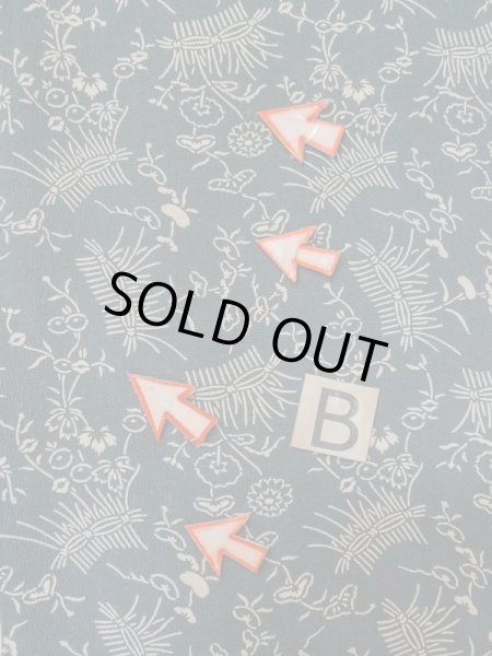 Photo15: L0921E Used Japanese women Pale Blue HAORI short jacket / Silk. Flower,   (Grade B) (15)